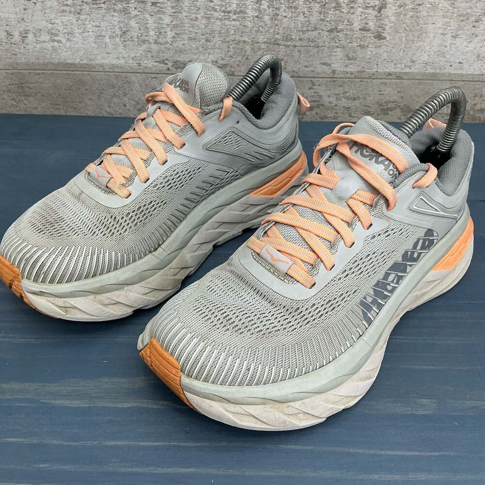 Hoka One One Bondi 7 Women's US 7 Wide Harbor Mist/Sharkskin Running Shoes